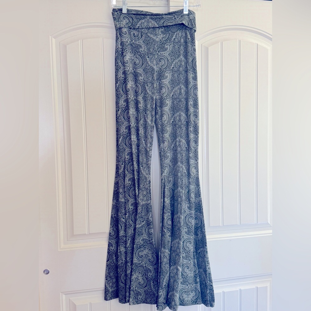 Kantha Bae S/M Paisley Green Bellbottom Hippie Pants